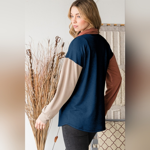 Heimish Full Size Color Block Button Down Shirt - Picture 3 of 5